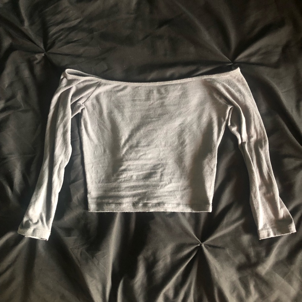 Gray off the shoulder top